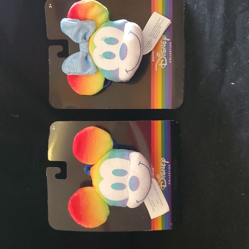 Rainbow mickey & minnie disney collection bag clip key chain
